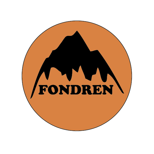 button featuring the word fondren in the style of the burton logo