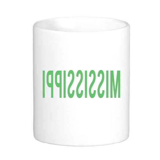 mississippi backwards coffee mug ippississim