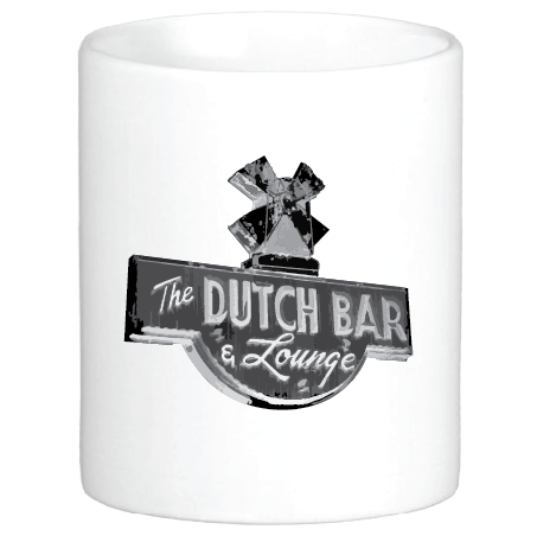 coffee cup featuring the sid's dutch bar and lounge windmill sign logo jackson mississippi