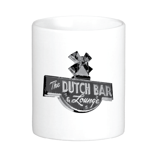 coffee cup featuring the sid's dutch bar and lounge windmill sign logo jackson mississippi