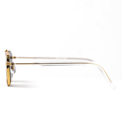 gold framed spitfire jodrell with black lenses