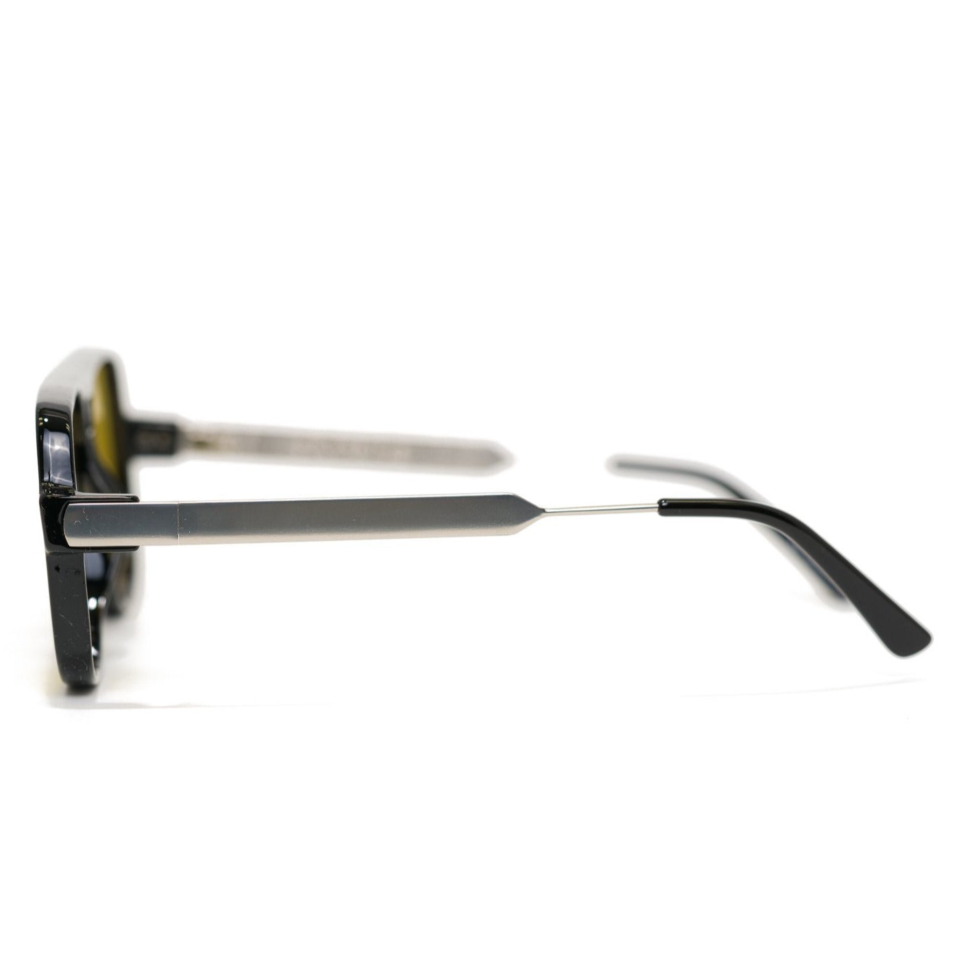 black framed spitfire orbital with yellow lenses
