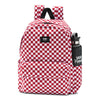 red and white checkerboard vans backpack with side pockets