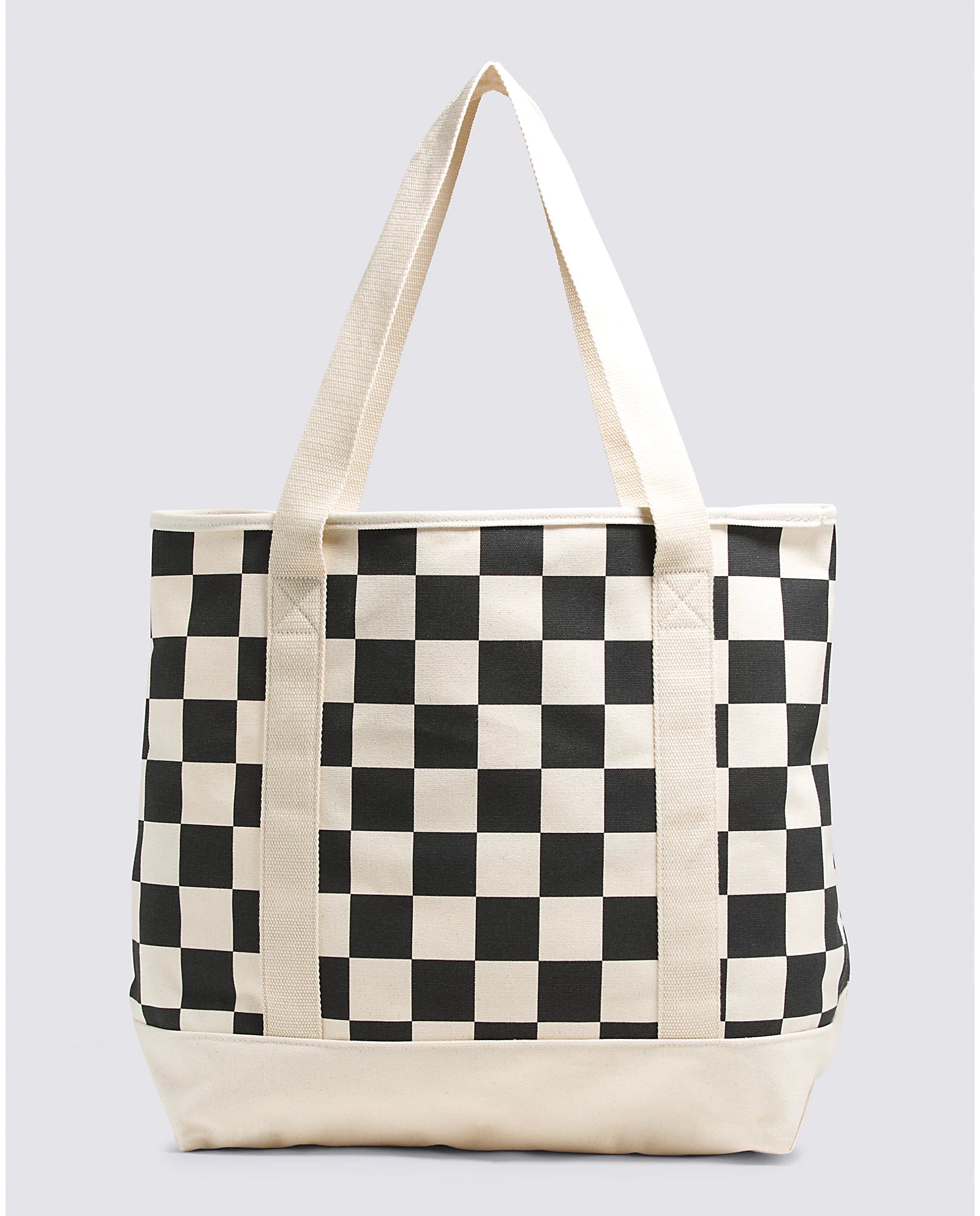 black and white checkerboard heavy canvas vans  tote bag