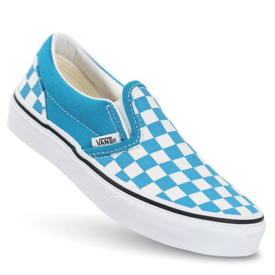 Vans Kids Slip-On - (Checkerboard) Caribbean Blue