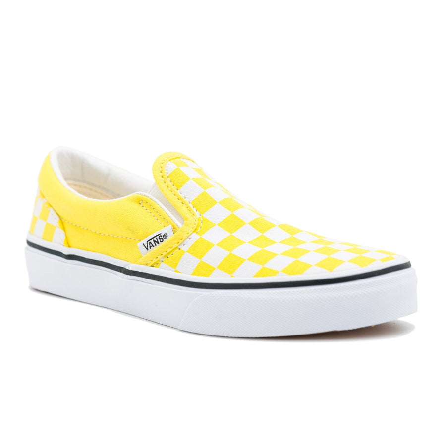 Vans Kids Slip-On - (Checkerboard) Blazing Yellow/True White