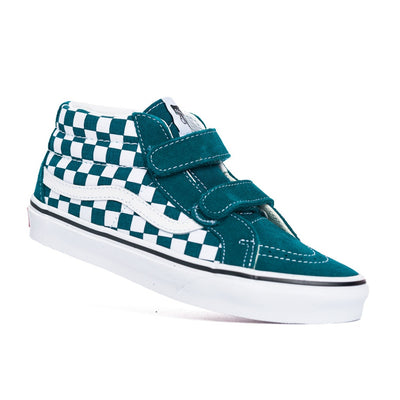 Vans Kids Sk8-Mid Reissue V - (Color Theory Checkerboard) Deep Teal