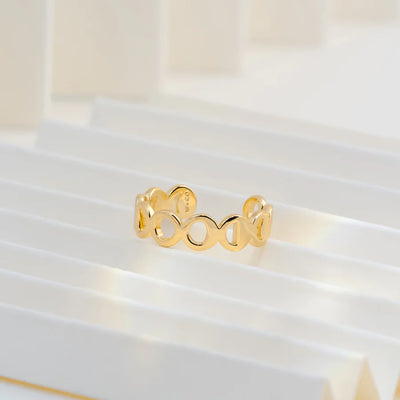 Wanderlust + Co. Moon Phases Gold Ring