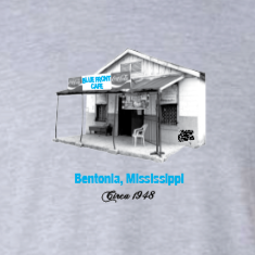 Blue front cafe in Bentonia Mississippi tee shirt jimmy duck Holmes