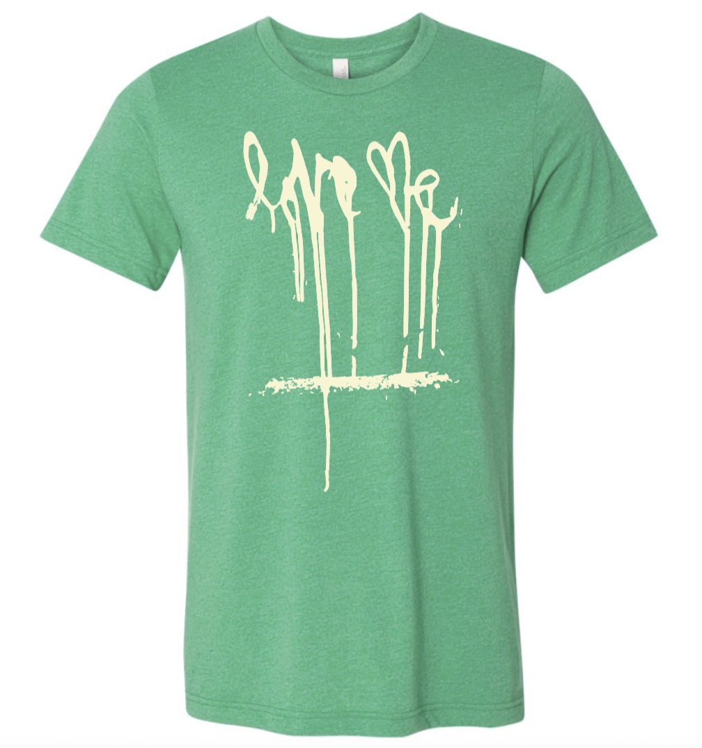 tee shirt with the graffit phrase love me