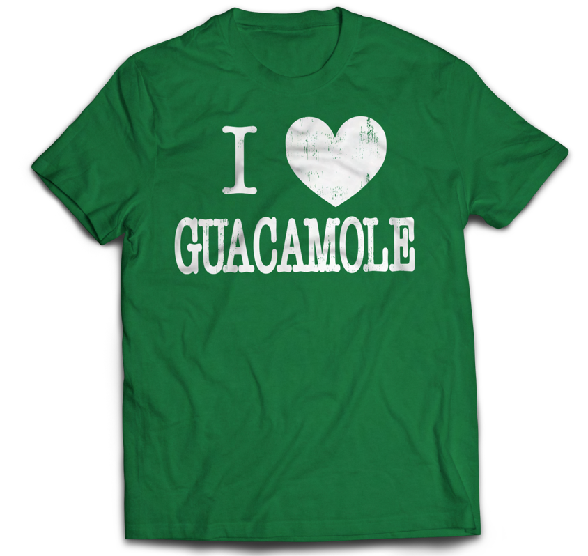 tee shirt with the slogan i love guacamole