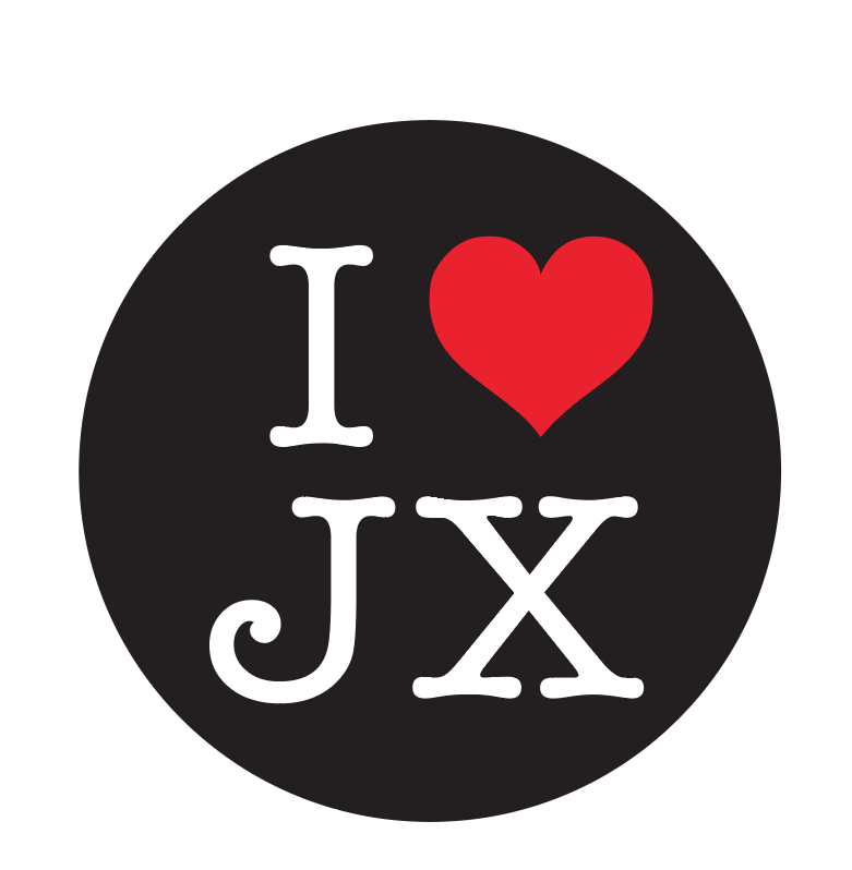 button with the slogan i love jackson