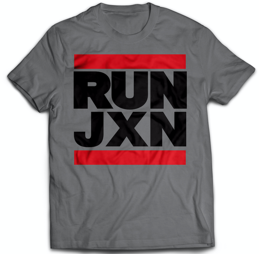 tee shirt featuring the  run jxn run dmc design